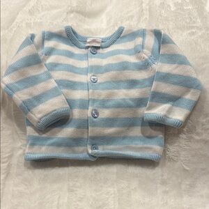 Hanna Andersson baby boy sweater White blue Striped